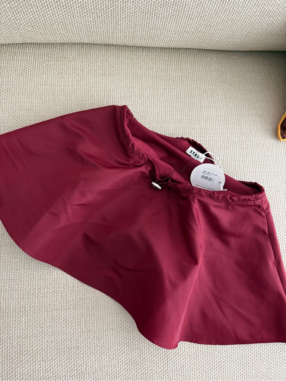 STAUD Mini Skirt in Burgundy
